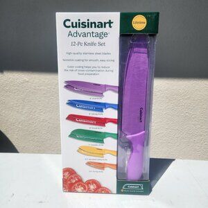 NEW Cuisinart 12 Piece Kitchen Knife Set Knives Multicolored Cutlery Set Stainle